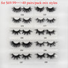 Image of 30/40/100/pairs Visofree Mink Eyelashes with Tray No Box Handmade Natural False Eyelashes Full Strip Lashes Reusable Long lashes Shopping