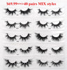 Image of 30/40/100/pairs Visofree Mink Eyelashes with Tray No Box Handmade Natural False Eyelashes Full Strip Lashes Reusable Long lashes Shopping