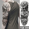 Image of Large Arm Sleeve Tattoo Japanese Wave Waterproof Temporary Tattoo Sticker Lily Peacock Men Full Tiger Fox Tatoo Body Art Women Shopping