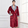 Image of Men Casual Kimono Bathrobe Autumn Winter Flannel Long Robe Thick Warm Sleepwear Plus Size 3XL Nightgown Male Loose Home Wear Shopping