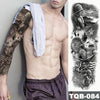 Image of Large Arm Sleeve Tattoo Japanese Wave Waterproof Temporary Tattoo Sticker Lily Peacock Men Full Tiger Fox Tatoo Body Art Women Shopping