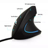 Image of Wired Right Hand Vertical RGB Mouse Ergonomic Gaming Mouse 800 1200 1600 3200DPI USB Optical Wrist Healthy Mause for PC Computer Shopping