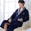 Image of Winter Thick Warm Female Coral Fleece Kimono Robe Lovers Couple Nightgown Bath Gown Sleepwear Men Large Nightwear M L XL XXL 3XL Shopping