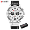 Image of CURREN Mens Watches Top Luxury Brand Waterproof Sport Wrist Watch Chronograph Quartz Military Genuine Leather Relogio Masculino Shopping