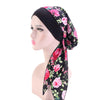 Image of 2020 fashion printed flowers women inner hijabs cap muslim head scarf turban bonnet ready to wear ladies wrap under hijab caps Shopping