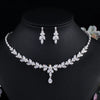 Image of CWWZircons Top African Cubic Zirconia Leaf Drop Women Party Wedding Necklace Bridal Jewelry Set Dubai Gold Color Jewellery T442 Shopping