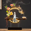 Image of Waterfall Backflow Incense Burner Ladies Incense Stick Holder Buddha Home Decoration Ceramic Burner Handmade Flower Censer Shopping