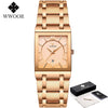 Image of Relogio Masculino WWOOR Gold Watch Men Square Mens Watches Top Brand Luxury Golden Quartz Stainless Steel Waterproof Wrist Watch Shopping