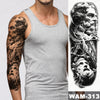 Image of Large Arm Sleeve Tattoo Japanese Wave Waterproof Temporary Tattoo Sticker Lily Peacock Men Full Tiger Fox Tatoo Body Art Women Shopping