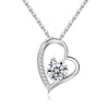 Image of S925 Silver Heart-shaped Necklace For Women Shopping