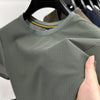 Image of Men's Fashionable Casual Breathable Mesh Round Neck Short Sleeve T-shirt Shopping