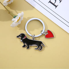 Stainless Steel Dachshund Keychain Ornaments Shopping