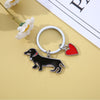 Image of Stainless Steel Dachshund Keychain Ornaments Shopping