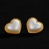 Image of Copper Plating 18K Gold Colorful Pearl Love Shape Earrings Shopping