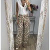 Image of Women's Fashion Printing Belt Loose Casual Trousers Shopping