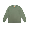 Image of Pure Cotton Fleece-lined Solid Color Loose Round Neck Sweater Shopping