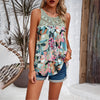 Image of Women's Sleeveless Round Neck Printed Top Shopping