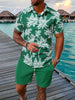 Image of Men's 3D Printed Short-sleeved Shirt Beach Pants Suit Shopping