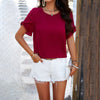 Image of Women's Temperament Crew Neck Short-sleeved Top Shopping