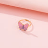 Image of European And American New Cute Fashion Cartoon Heart-shaped Butterfly Opening Ring Shopping