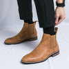 Image of Plus Size High-top Pointed Leather Shoes Men's British Pointed Chelsea Boots Shopping