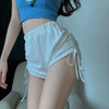 Image of Cotton Sports Casual Pants Sexy Drawstring High Waist Shopping