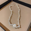 Image of Women's All-match Stitching Love Pearl Necklace Shopping