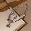 Image of Women's All-match Stitching Love Pearl Necklace Shopping