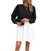 Image of Women's Clothing Temperament Long Sleeve Contrast Color Jumpsuit Skirt Shopping