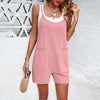 Image of Women's Temperament Pure Color Suspender Jumpsuit Shopping