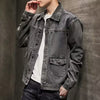 Image of Smoky Gray Denim Coat Short Jacket Shopping