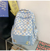 Image of Girly And Fashion Chessboard Plaid Backpack Shopping