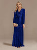 Image of Long Sleeve V-neck Fishtail Party Evening Dress Shopping