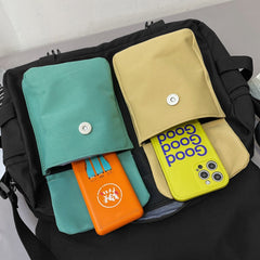 Tooling Korean Style Contrast Color Student Shoulder Bag Japanese-style Retro Color Matching