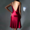 Image of Sexy Slit Suspender Skirt Mid-length Silk Nightdress Artificial Silk Home Backless Suspender Pajamas Shopping