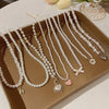 Image of Women's All-match Stitching Love Pearl Necklace Shopping