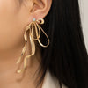 Image of Irregular Large Bow Earrings For Women Tassel Streamer Shopping