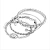 Image of Fashion Jewelry Vintage Personalized Twist Exaggerated Punk Diamond Open-ended Bracelet Suit 4 Pieces Shopping