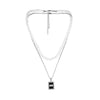 Image of Stylish And Simple Personality All-match Stainless Steel Square Plate Eye Pearl Necklace Shopping