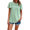 Image of Women's Solid Color Short-sleeved Patchwork Top Shopping