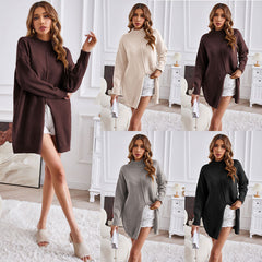 Half Turtleneck Pullover Fashion Mid-length Dress Shopping