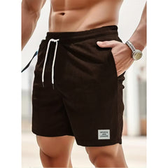 Summer Pure Color Tied Sports Pants Corduroy