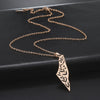 Image of Corrosion Tarnish Double-sided Polished Plant Pattern Pendant Stainless Steel Necklace Shopping