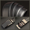 Image of Men's Leather Automatic Buckle Two-layer Cowhide Embossed Belt Shopping