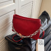 Image of Women's Textured Pleated Chain Shoulder Messenger Bag Shopping