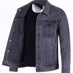 Men's Loose-fitting Workwear Jacket Lapel Denim Jacket Shopping