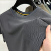 Image of Men's Fashionable Casual Breathable Mesh Round Neck Short Sleeve T-shirt Shopping