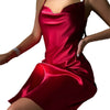 Image of Sexy Slit Suspender Skirt Mid-length Silk Nightdress Artificial Silk Home Backless Suspender Pajamas Shopping