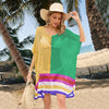 Image of Women's Patchwork Hollow Beach Dress Loose Plus Size Shopping