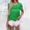 Image of Women's Elegant Jacquard Short-sleeved Top Shopping